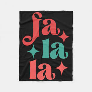 Fa La La Festives Feiertags-Tygraphy-Design-T-Shir Fleecedecke