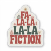 Fa-la-la Fiktion Weihnachtsbuch Aufkleber (Vorderseite)