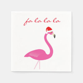 Fa la la Flamingo Holiday Napkin Serviette