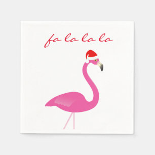 Fa la la Flamingo Holiday Napkin Serviette