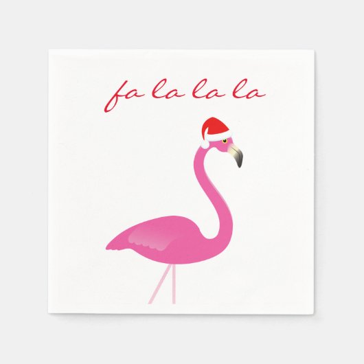 Fa la la Flamingo Holiday Napkin Serviette (Vorderseite)