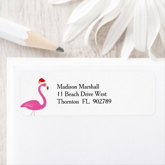 Fa la la Flamingo Holiday Rücksendeadresse Label (Insitu)
