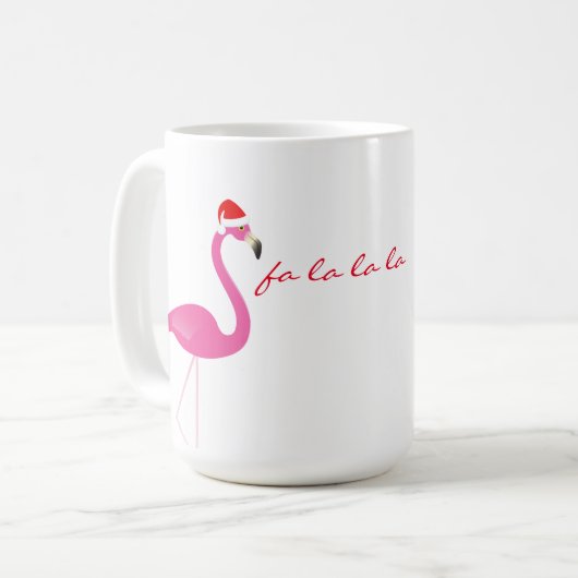 Fa la la Flamingo Holiday Tasse (Vorderseite Links)