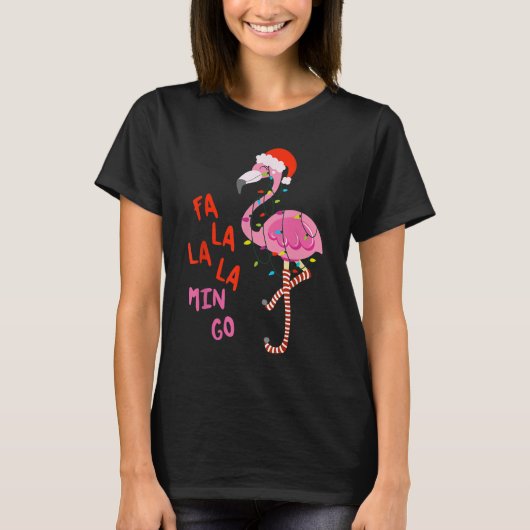 Fa La La Flamingo Weihnachten T-Shirt (Vorderseite)
