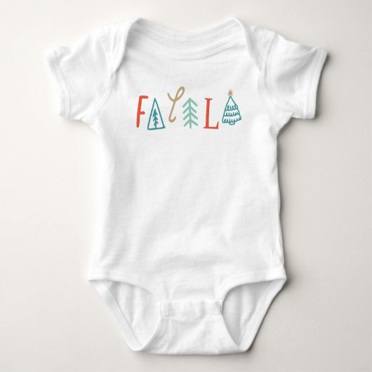 Fa La La Funny Christmas Tree Holiday Baby Strampler (Vorderseite)
