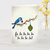 Fa La La Holiday Bird Karte (Gelbe Blume)