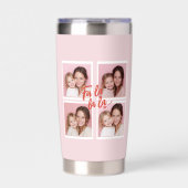 Fa La La La Blush Pink Christmas Photo Collage Thermobecher (Vorderseite)
