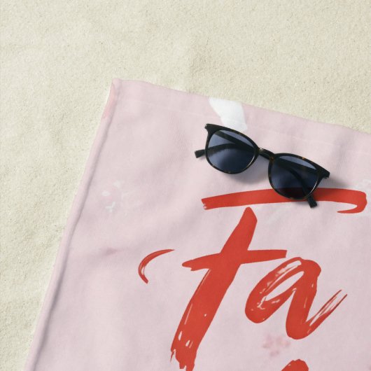 Fa La La La Blush Pink Weihnachts-Foto Strandtuch (Beispiel)