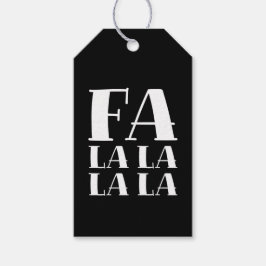 FA LA LA LA Bold Festive Black & White Christmas Geschenkanhänger