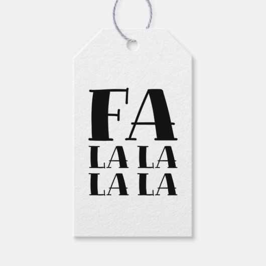 FA LA LA LA Chic Festive White & Black Christmas Geschenkanhänger (Vorderseite)
