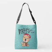 Fa La La La Christmas Dog Singing Crossbody Bag Tragetaschen Mit Langen Trägern (Rückseite)