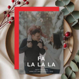 Fa La La La Classic Family Christmas Card Feiertagskarte