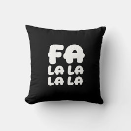 Fa La La La La Black & Red Christmas Accent Pillow Kissen