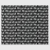 Fa La La La La Black & White Playful Christmas Geschenkpapier (Flach)
