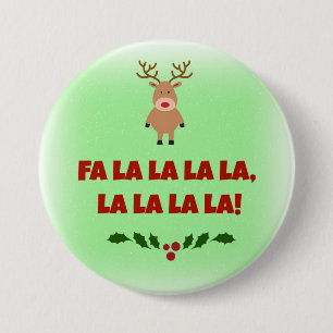 Fa la la la la Chrismas Button