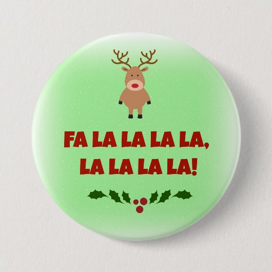 Fa la la la la Chrismas Button (Vorderseite)