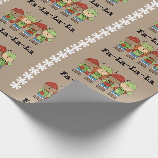 Fa-La-La-La-La Geschenkpapier (Ecke)