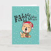 Fa La La La La La Christmas Dog Grußkarte singen Karte (Vorderseite)