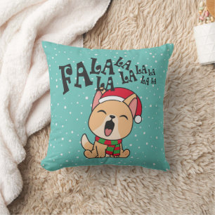 Fa La La La La La Christmas Dog singen Throw Kisse Kissen