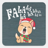 Fa La La La La La Christmas Dog singend Sticker Si (Vorderseite)