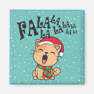 Fa La La La La La La Christmas Cat singen Magnet