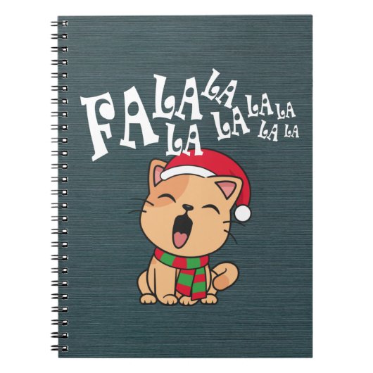 Fa La La La La La La Christmas Cat singen | Notebo Notizblock (Vorderseite)