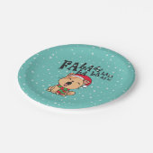 Fa La La La La La La Christmas Cat singen | Papier Pappteller (Schrägansicht)