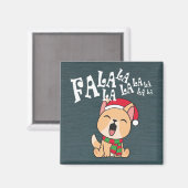 Fa La La La La La La Christmas Dog singen | Magnet (Vorderseite/Rückseite)