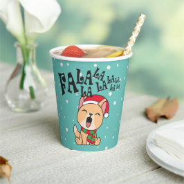 Fa La La La La La La Christmas Dog singen | Papier Pappbecher