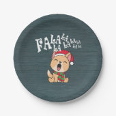 Fa La La La La La La Christmas Dog singen | Papier Pappteller (Vorderseite)