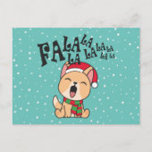 Fa La La La La La La Christmas Dog singen | Postka Postkarte (Vorderseite)