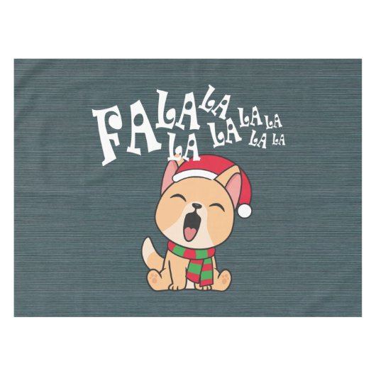 Fa La La La La La La Christmas Dog singen | Tablec Tischdecke (Vorderseite (Horizontal))