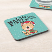 Fa La La La La La La Christmas Dog singen | UNTERS Getränkeuntersetzer (Linke Seite)