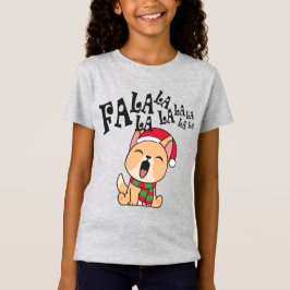 Fa La La La La La La Christmas Dog Singing Jersey T-Shirt