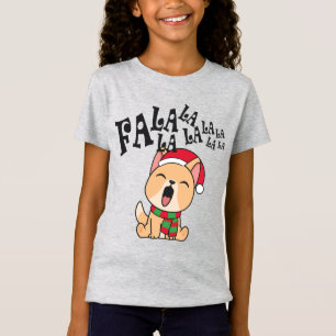 Fa La La La La La La Christmas Dog Singing Jersey T-Shirt