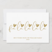 Fa La La La La La La Gold Script Foto Weihnachten (Vorderseite)