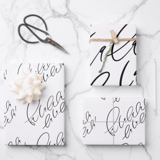 Fa la la la la la la Holiday Geschenkpapier Set (Vorderseite)