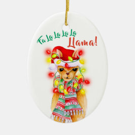 Fa La La La La La La La Llama Weihnachten Keramik Ornament