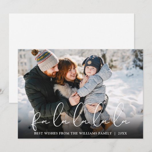 Fa La La La La La La Script Foto Weihnachten (Vorne/Hinten)