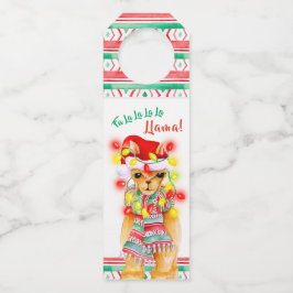 Fa La La La La La Llama Weihnachten in weißer Farb Flaschenanhänger