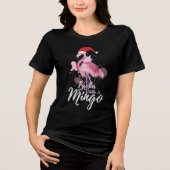 Fa la la la la la Mingo Flamingo Weihnachtsfest Tri-Blend Shirt (Vorderseite)