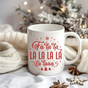 Fa La La La La La Roter Weihnachtstasse, Weihnacht Kaffeetasse