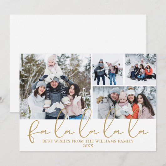 Fa La La La La La Script 4 Foto Weihnachten (Vorne/Hinten)