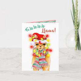 Fa-La-La-La-La-Lama! launisches Aquarellmuster Feiertagskarte