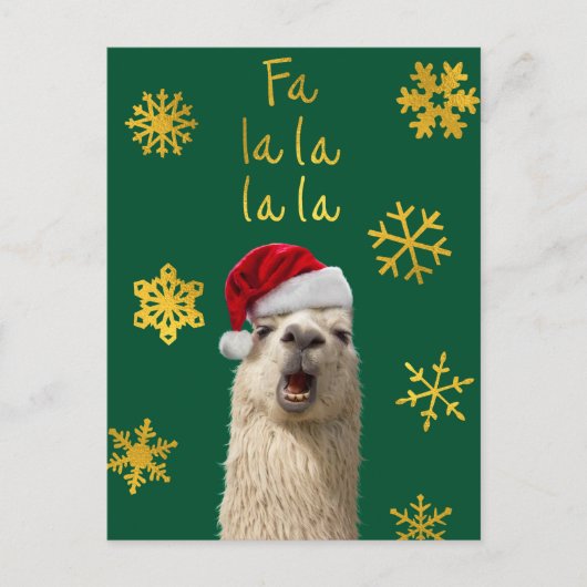 Fa La La La La Llama Einladungspostkarte (Vorderseite)