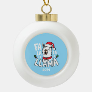 Fa La La La La Llama Keramik Kugel-Ornament