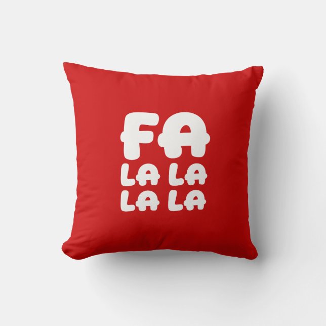 Fa La La La La Red Christmas Accent Throw Pillow Kissen (Vorderseite)
