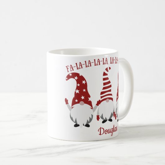 Fa La La La La Santas Gnomes individuell anpassbar Kaffeetasse (VorderseiteRechts)