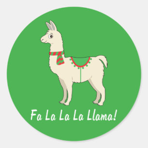 Fa-La-La-La-Lama! Runder Aufkleber