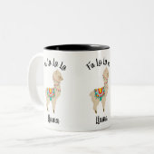 Fa-La-La-La-Lama-Weihnachtslicht-Tee-Kaffee-Tasse Zweifarbige Tasse (Vorderseite Links)